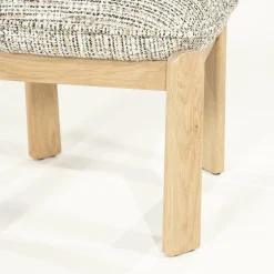 Kruk Lottie Geweven stof en eikenhout - Taupe - Loft24.nl