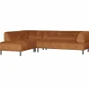 Lloyd hoekbank links gewassen fluweel cinnamon - Loft24.nl