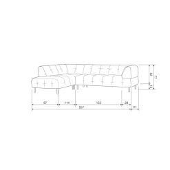 Lloyd hoekbank links gewassen fluweel sea salt - Loft24.nl