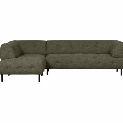 Lloyd hoekbank links grof geweven groen melange - Loft24.nl