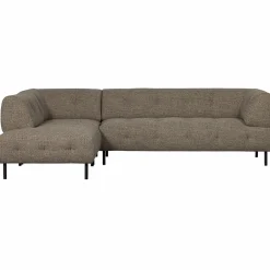 Lloyd hoekbank links grof geweven donkerbruin melange - Loft24.nl