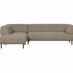 Lloyd hoekbank links grof geweven bruin melange - Loft24.nl