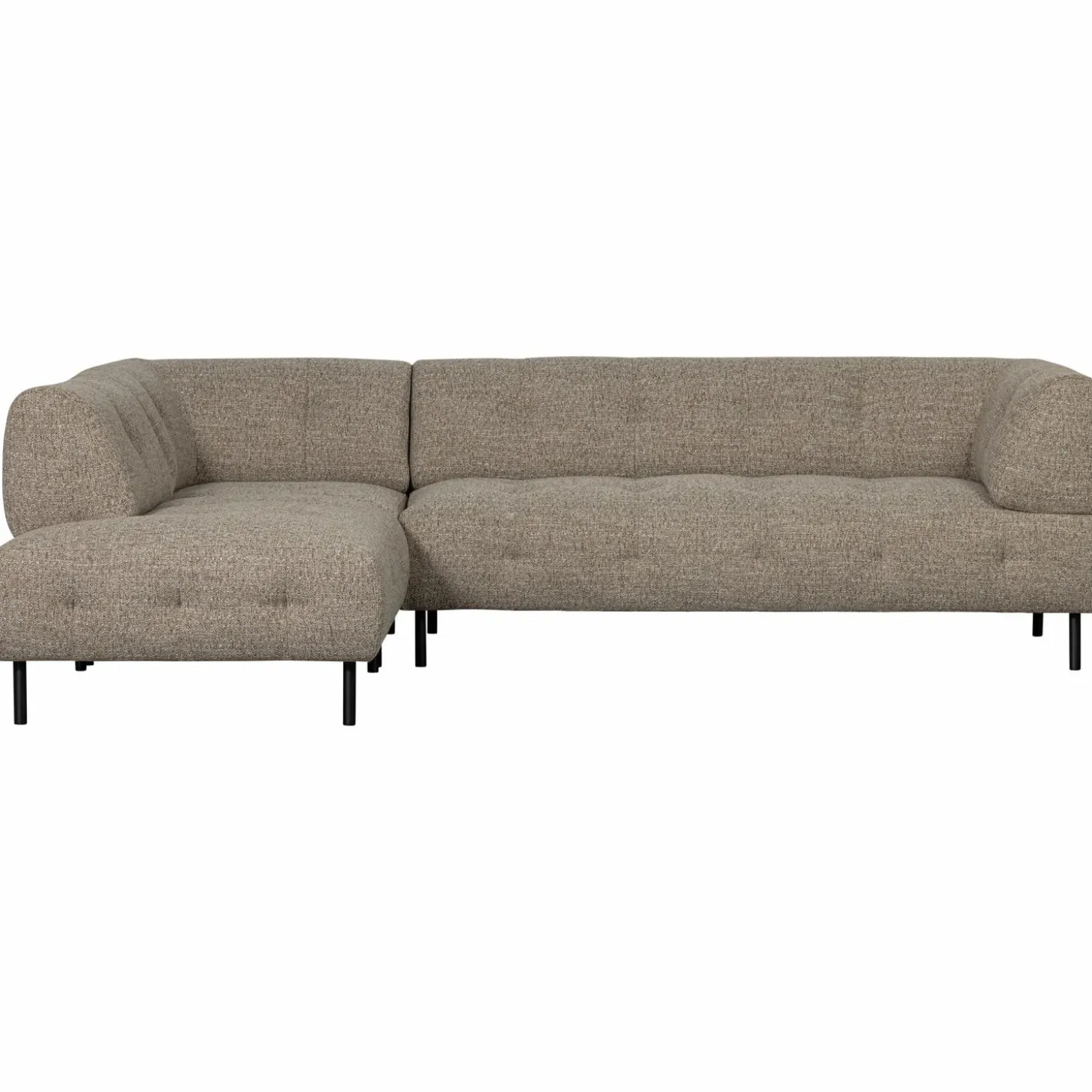 Lloyd hoekbank links grof geweven bruin melange - Loft24.nl