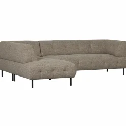 Lloyd hoekbank links grof geweven bruin melange - Loft24.nl