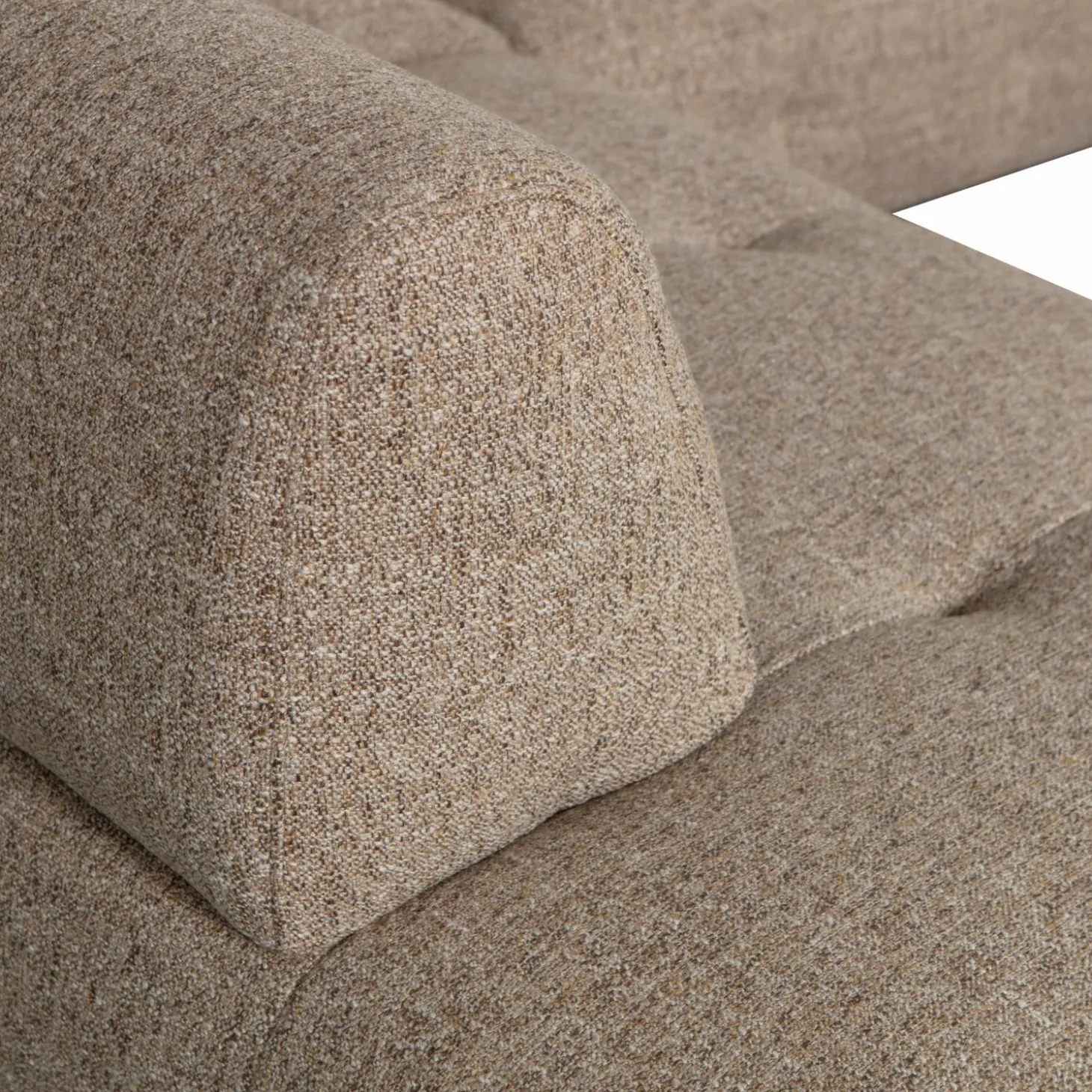 Lloyd hoekbank links grof geweven bruin melange - Loft24.nl