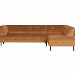 Lloyd hoekbank rechts gewassen fluweel cinnamon - Loft24.nl