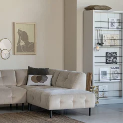 Lloyd hoekbank rechts gewassen fluweel sea salt - Loft24.nl