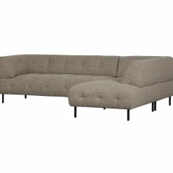 Lloyd hoekbank rechts grof geweven bruin melange - Loft24.nl