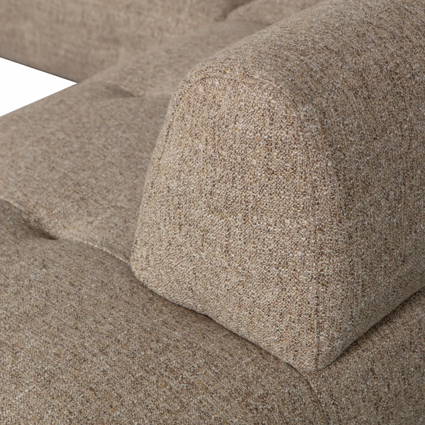 Lloyd hoekbank rechts grof geweven bruin melange - Loft24.nl