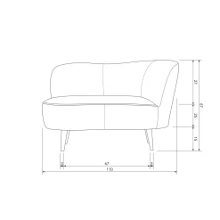 Lounge Fauteuil Sara - Khaki (rechts) - Loft24.nl