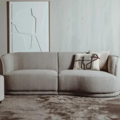 Loungebank Leicester Bouclé - Grijs - Loft24.nl