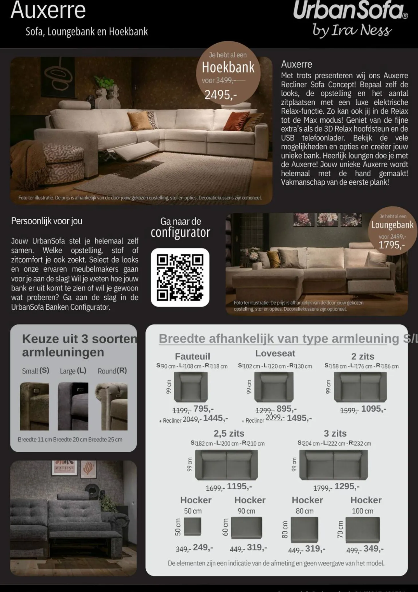 Modulaire Bank Auxerre - zelf samenstellen - Loft24.nl