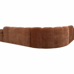 Mojo hoekbank links geweven ribstof roestbruin - Loft24.nl