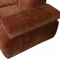 Mojo hoekbank links geweven ribstof roestbruin - Loft24.nl