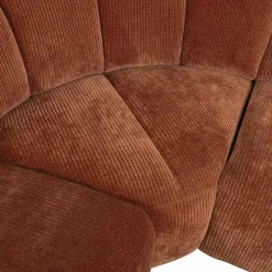 Mojo hoekbank links geweven ribstof roestbruin - Loft24.nl