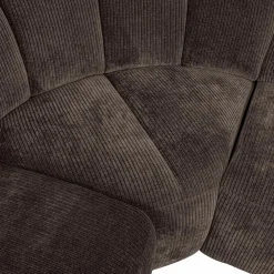 Mojo hoekbank links geweven ribstof bruin - Loft24.nl