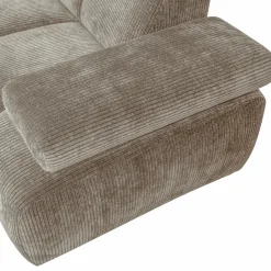 Mojo hoekbank links geweven ribstof donkerzand - Loft24.nl