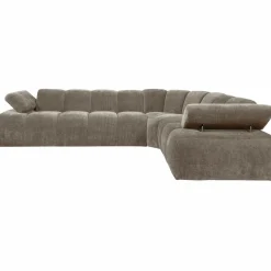 Mojo hoekbank rechts geweven ribstof donkerzand - Loft24.nl