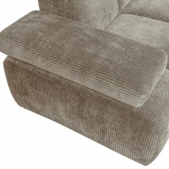Mojo hoekbank rechts geweven ribstof donkerzand - Loft24.nl