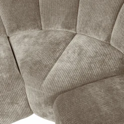 Mojo hoekbank rechts geweven ribstof donkerzand - Loft24.nl