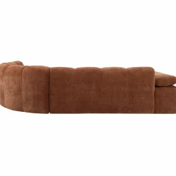 Mojo hoekbank rechts geweven ribstof roestbruin - Loft24.nl