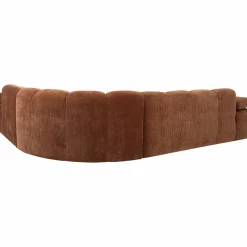 Mojo hoekbank rechts geweven ribstof roestbruin - Loft24.nl