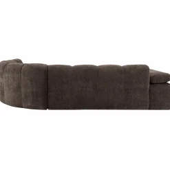 Mojo hoekbank rechts geweven ribstof bruin - Loft24.nl