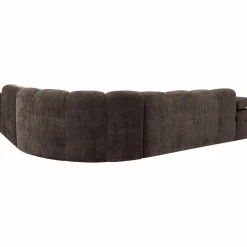 Mojo hoekbank rechts geweven ribstof bruin - Loft24.nl
