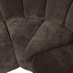 Mojo hoekbank rechts geweven ribstof bruin - Loft24.nl