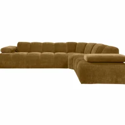 Mojo hoekbank rechts geweven ribstof honinggeel - Loft24.nl