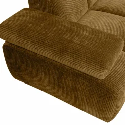 Mojo hoekbank rechts geweven ribstof honinggeel - Loft24.nl