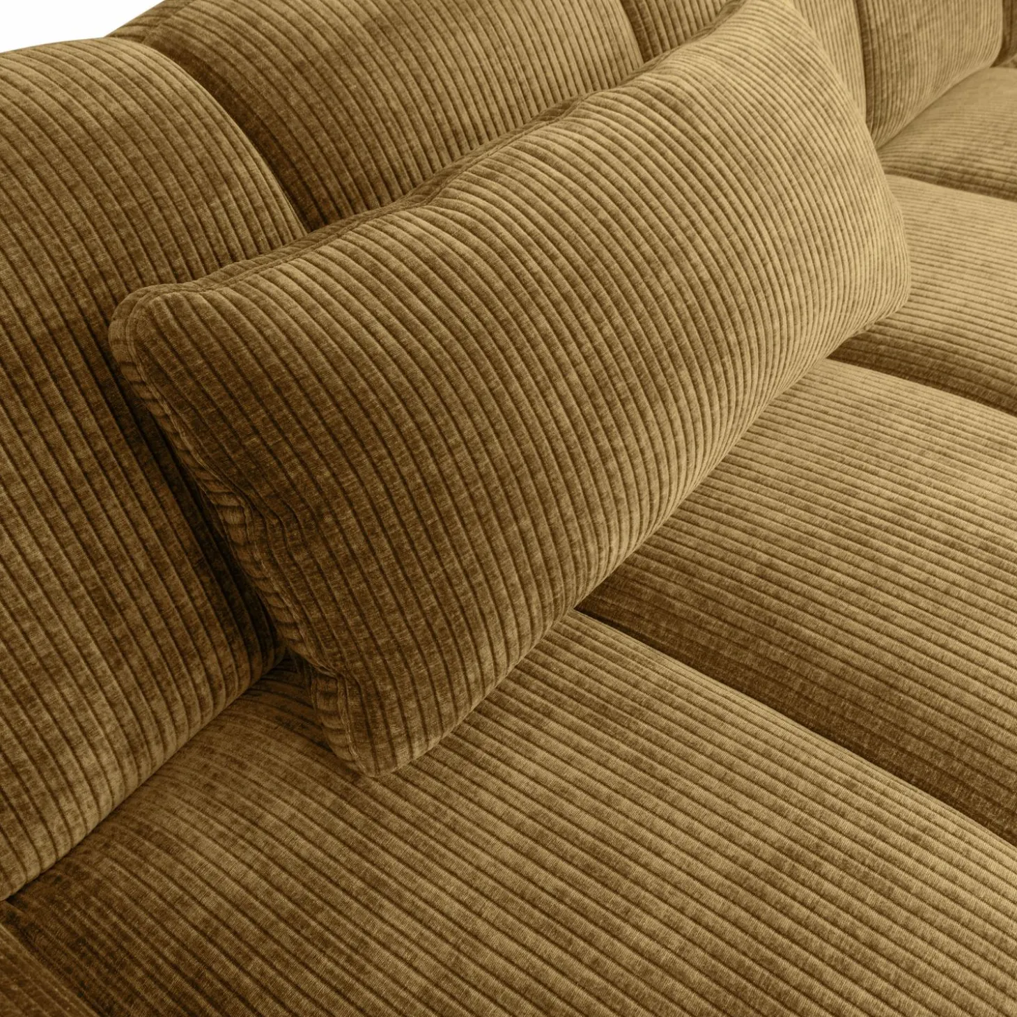 Mojo kussen geweven ribstof honinggeel - Loft24.nl