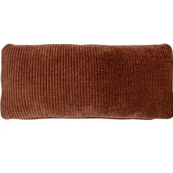 Mojo kussen geweven ribstof roestbruin - Loft24.nl