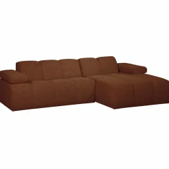 Mojo Loungebank rechts bouclé roestbruin melange - Loft24.nl