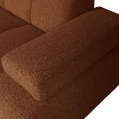 Mojo Loungebank rechts bouclé roestbruin melange - Loft24.nl