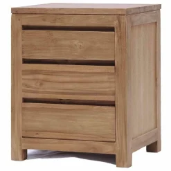 Nachtkastje Corona Teak met 3 laden - Loft24.nl