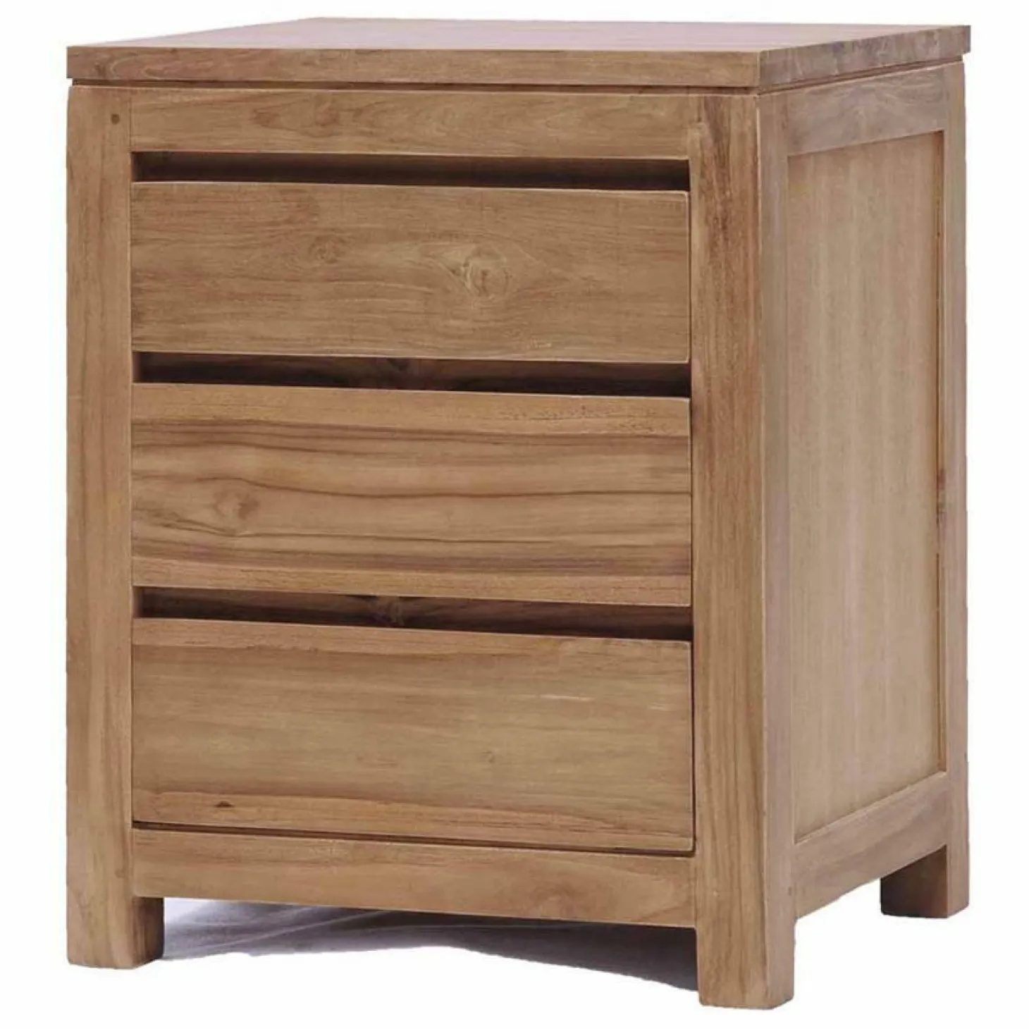 Nachtkastje Corona Teak met 3 laden - Loft24.nl