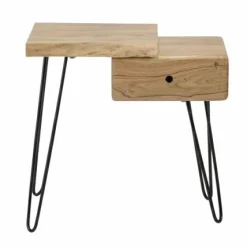 Nachtkastje Edge Acaciahout Links - Loft24.nl
