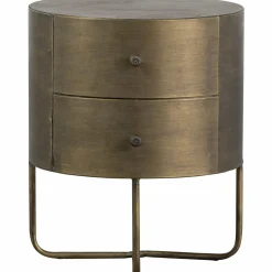 Nachtkastje Glossy Met 2 lades, kleur Antique Brass - Loft24.nl