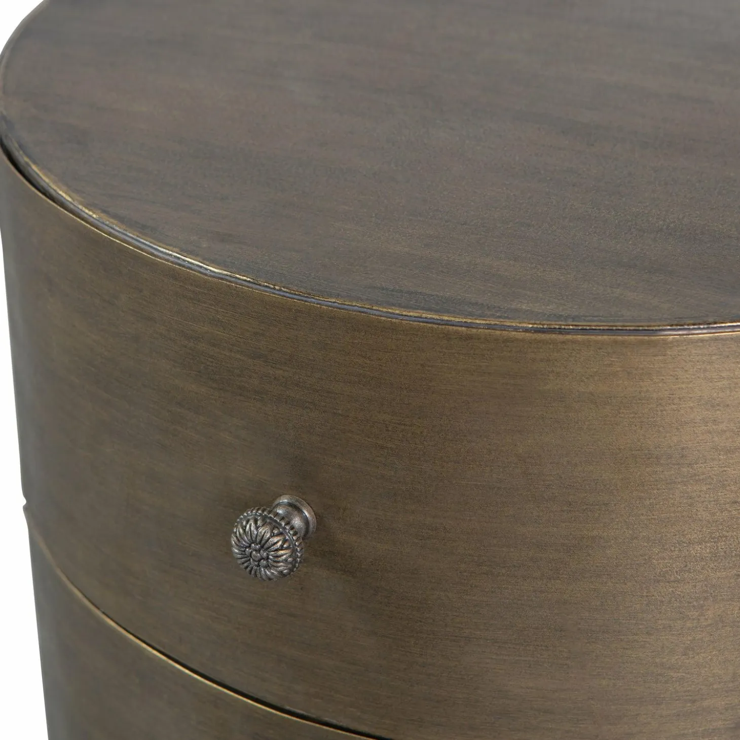 Nachtkastje Glossy Met 2 lades, kleur Antique Brass - Loft24.nl