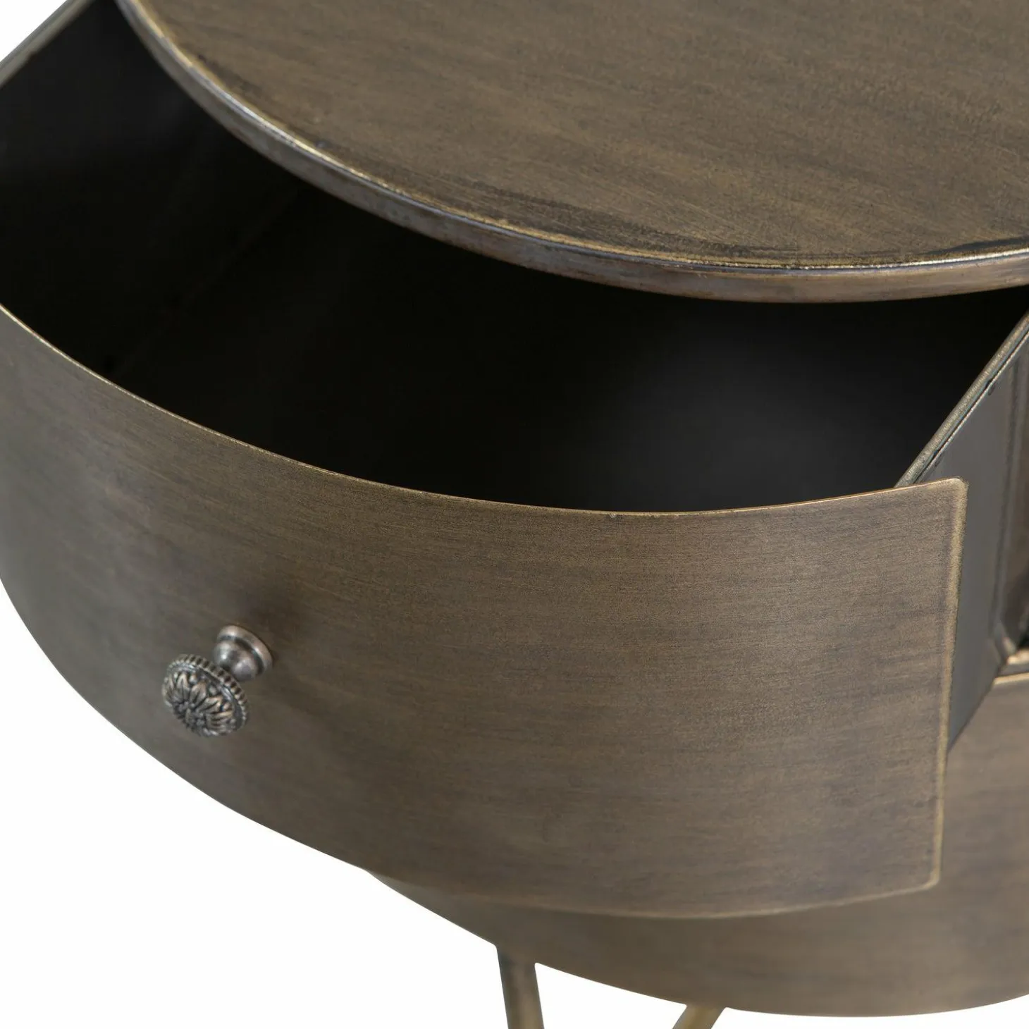 Nachtkastje Glossy Met 2 lades, kleur Antique Brass - Loft24.nl