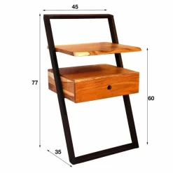 Nachtkastje Lean Acaciahout met 1 lade - Loft24.nl