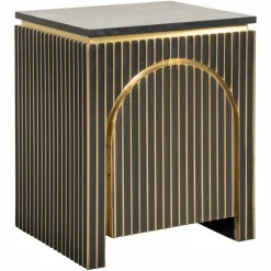 Nachtkastje Les Arcs 1-deur (Geborsteld Goud) - Loft24.nl