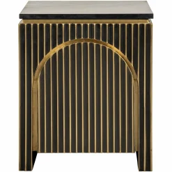 Nachtkastje Les Arcs 1-deur (Geborsteld Goud) - Loft24.nl