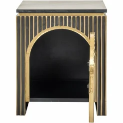 Nachtkastje Les Arcs 1-deur (Geborsteld Goud) - Loft24.nl