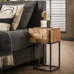 Nachtkastje Mill Acaciahout met 1 lade - Loft24.nl