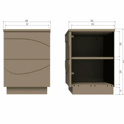 Nachtkastje Teo Grenenhout, kleur Mud - Loft24.nl