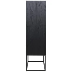 Opbergkast Blax 110 x 175cm Eikenhout en staal kleur zwart - Loft24.nl