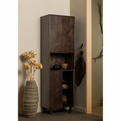 Opbergkast Draw Mangohout, 200 x 60cm, kleur Walnoot - Loft24.nl