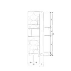 Opbergkast Draw Mangohout, 200 x 60cm, kleur Walnoot - Loft24.nl